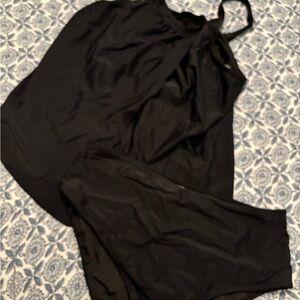 Black high-neck tankini swimsuit, XL
